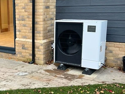 Air Source Heat Pump on house