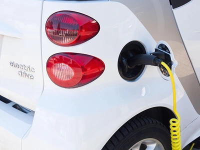 EV car being charged